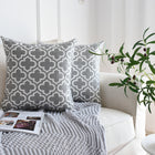 Luxury Embroidered Cushion Covers 50x50 cm Set of 2 Throw Pillows with Premium Cotton Inserts 