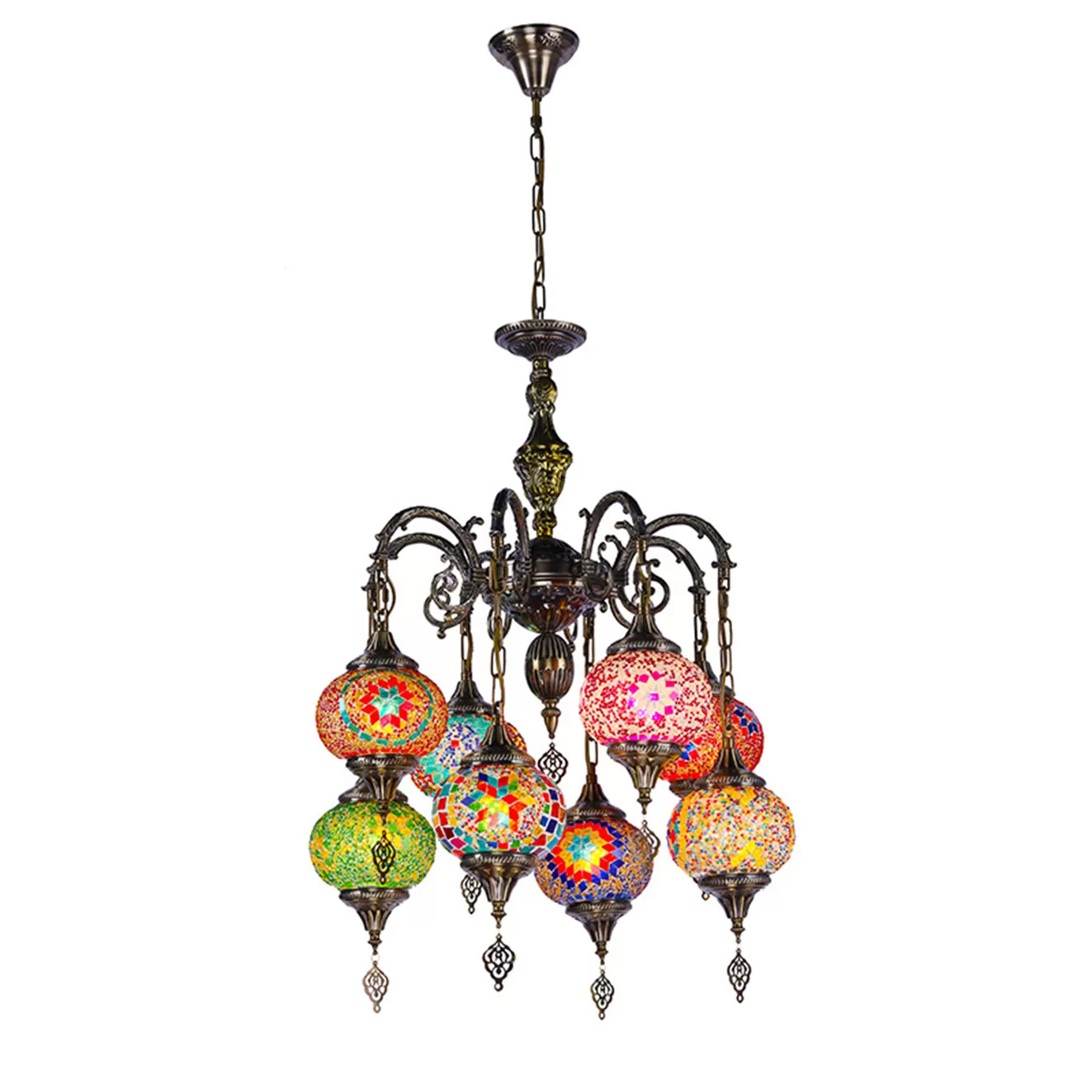 handmade-bohemian-style-ceiling-chandelier-nightingale-lamp-handcrafted-home-decor-multi-colour-beautiful-elegant-metal-glass-large-size-landing-area-antique-multicolour-hanging