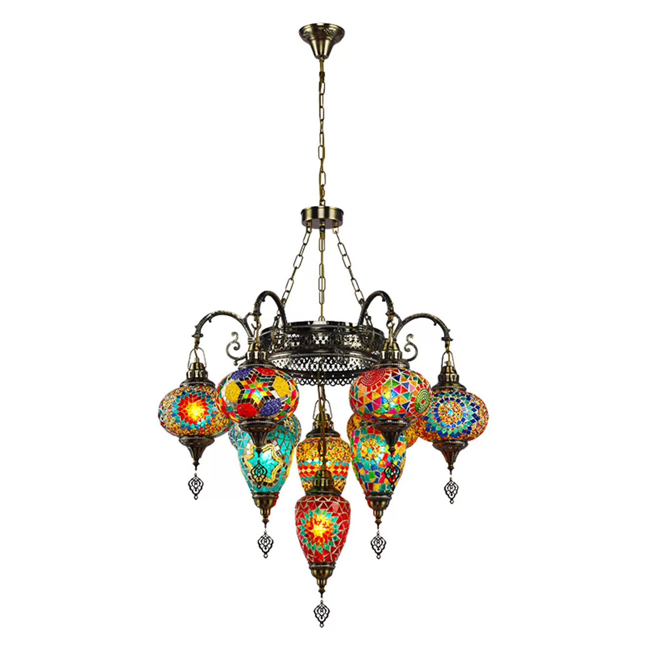 handmade-bohemian-style-ceiling-chandelier-Pandora-lamp-handcrafted-home-decor-multi-colour-beautiful-elegant-glass-metal