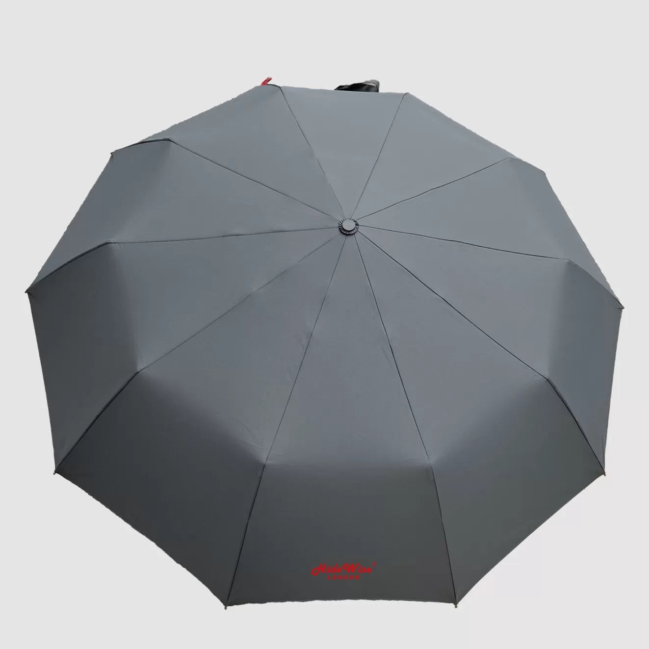Luxury Automatic Umbrella Ultra Strong Anti-UV Grey Brolly by Hidewise London