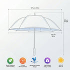 HideWise London Golf Umbrella — Windproof UV Resistant Automatic Luxury Sun Rain Brolly — Grey