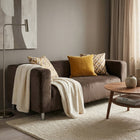 Housse de canapé 2 places Ikea Klippan - Tissu en velours pelucheux marron cappuccino