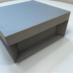 Unlit square LED pillar lamp showing the textured anthracite grey galvanised alloy finish