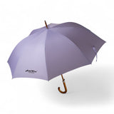 Hidewise London Walking Umbrella Lilac — Wood Crook Handle, Windproof 8-Rib Auto-Open Stick Brolly Gift