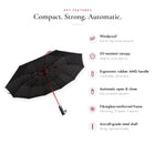 Mercedes-AMG compact umbrella with a windproof frame, UV-resistant canopy and one-button automatic open and close