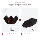 Windproof Mercedes-AMG compact umbrella: flipped inside out by a gust, it flips back to shape without breaking