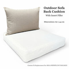 Made-to-fit neutral back cushion cover — a premium replacement for IKEA Frösön and Duvholmen seating