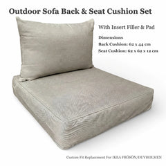 Neutral garden seat and back cushion set — refresh a rattan patio set for summer entertaining
