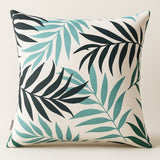 Tropiskt palmblad Kuddfodral Mörkgrön - Utomhus Trädgård Patio 50×50 cm Vattenresistent Dralon Polyestertryck