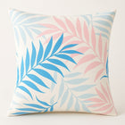Tropiskt palmblad Kuddfodral Rosa Blå - Utomhus Trädgård Patio 50×50 cm Vattenresistent Dralon Polyester Tryck