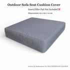 Ulkokäyttöön tarkoitettu istuintyynyn tyynynpäällinen - 62×62×12 cm polyesteri-puuvillaa sisältävä korvaava, sopii IKEA Frösön Duvholmen Järpön Sollerön (Frösön yhteensopiva), harmaa polyesteri-puuvillaa sisältävä