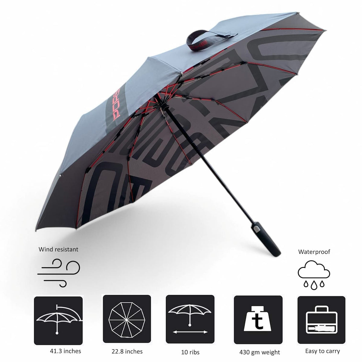 Porsche Design Grey Compact Umbrella — Authentic Accessory