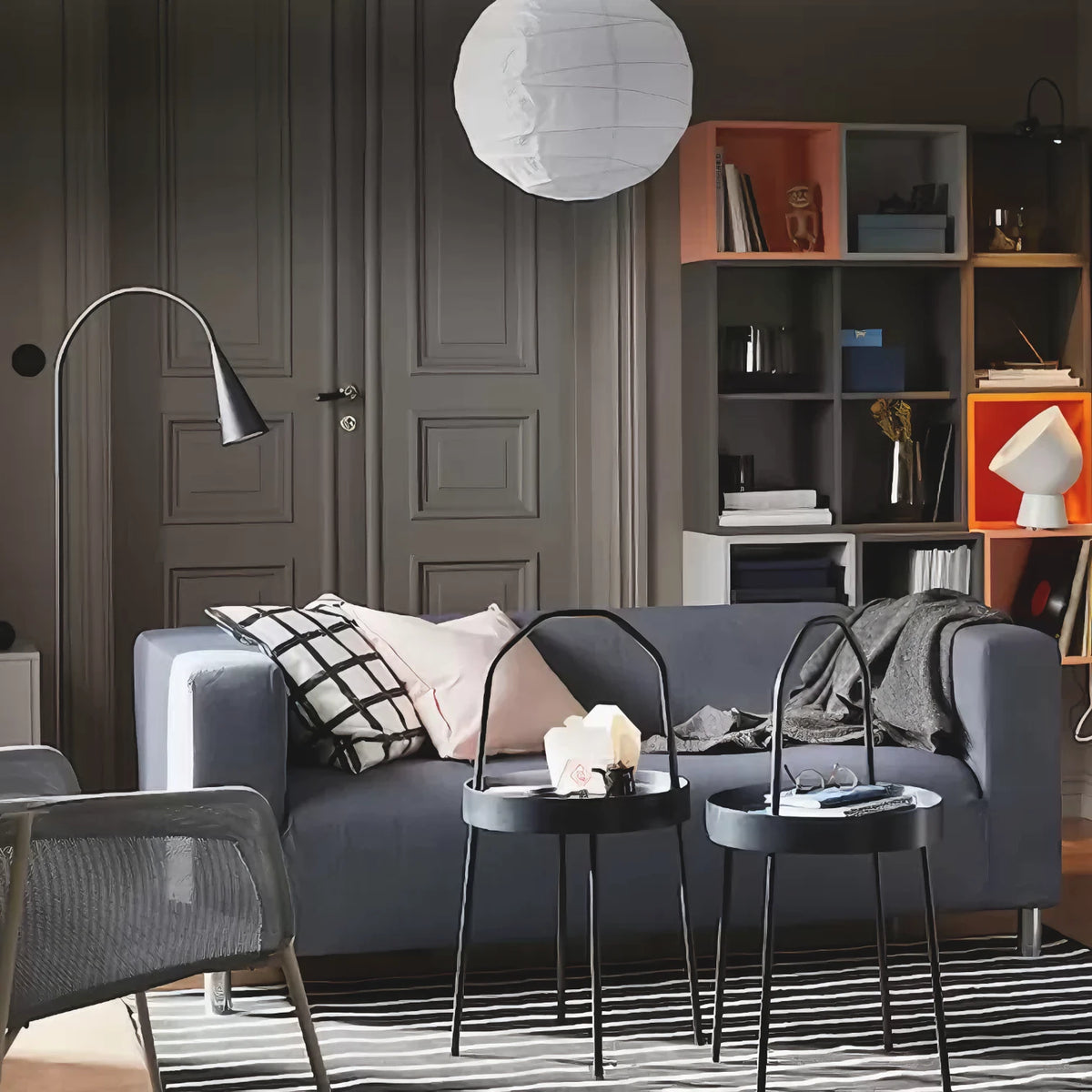 IKEA Klippan Sofa Cover Fitted Replacement Polycotton Slipcover for 2 Seat Loveseat Grey / Gray