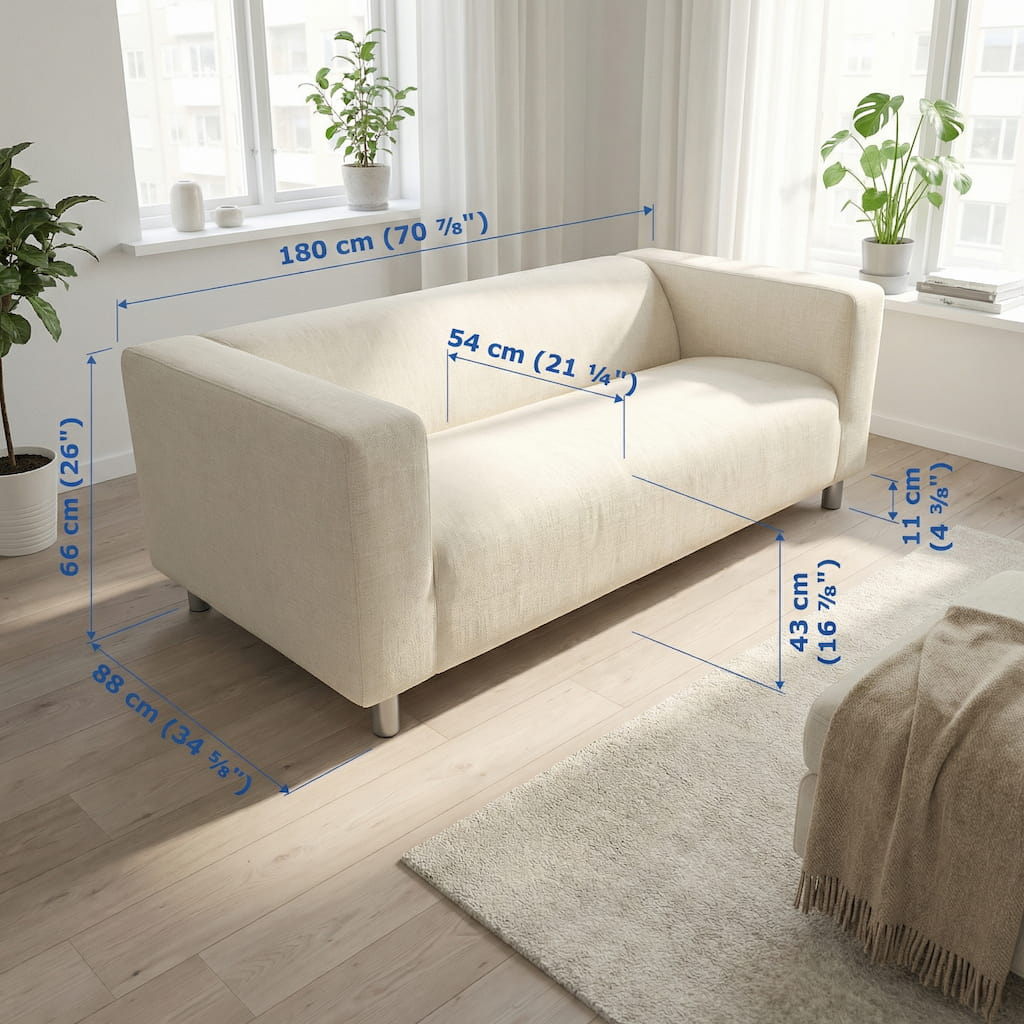 IKEA Klippan Sofa Cover Fitted Replacement Slipcover for 2 Seat Loveseat Velvet Forest Green