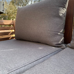 Custom-fit seat cushion cover in grey — water-resistant outdoor cushion for patio and conservatory sofas