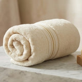 Bamboo Cotton Bath Sheet & Gym Hand Towel Set Ivory — Eco-Friendly Quick-Dry Absorbent Spa Towel
