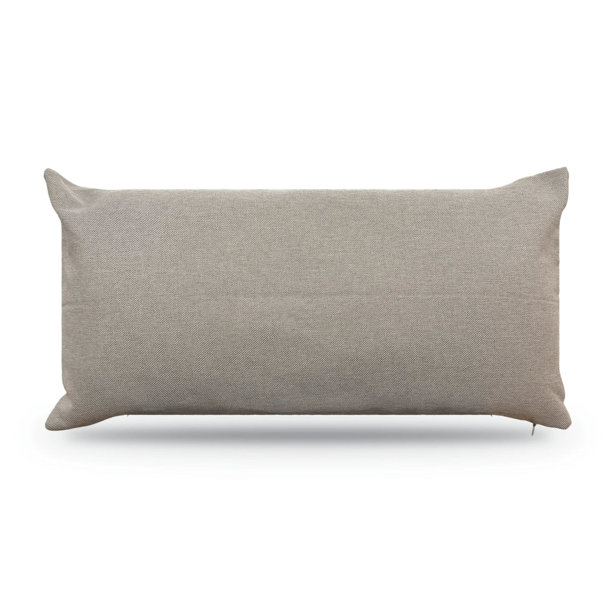 Neutral beige lumbar cushion with insert, 58 x 30 cm, front view of the textured polycotton cover