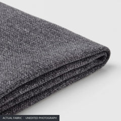 Close-up of the graphite grey melange stretch-woven polyester of the Bergmund cover