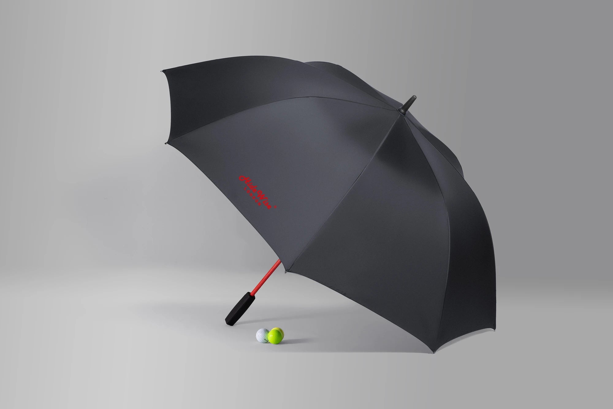 Hidewise-london-golf-umbrella-gift-strong-sturdy-wind-proof-gust-proof-grey-gray-red-brolly
