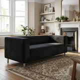 IKEA Klippan Sofa Cover Fitted Replacement Slipcover for 2 Seat Loveseat Velvet Black