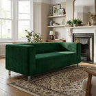 IKEA Klippan Sofa Cover Fitted Replacement Slipcover for 2 Seat Loveseat Velvet Bottle Green