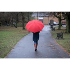 Classic Umbrella Crook Wooden J Handle Automatic Red Brolly by Hidewise London - J Handle Umbrella