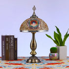 Bohemian bedside lamp — antique-style mosaic glass light for living-room and bedroom decor