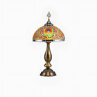 Handmade boho Moroccan table lamp — warm vintage stained-glass home decor accent