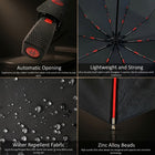 Parapluie automatique de luxe coupe-vent résistant anti-UV noir Brolly par Hidewise London
