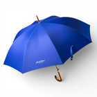 Hidewise London Walking Umbrella Cobalt Blue — Wood Crook Handle, Windproof 8-Rib Auto-Open Stick Brolly Gift