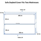 IKEA FYRESDAL HEMNES Custom Made Daybed Mattress Cover Grey - Daybed Cover