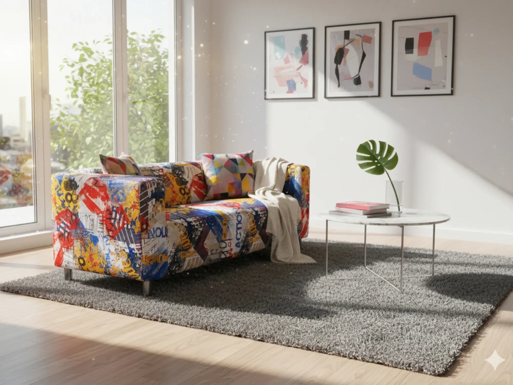 Colorful Ikea Klippan sofa Cover for modern living room Replacement Slipcover