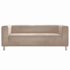 Champagne velvet Klippan loveseat cover — soft sofa protector and living-room makeover