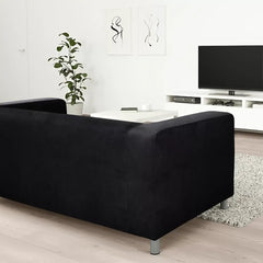 Machine-washable, pet-friendly Klippan slipcover in Black — stain protection for the 2-seat IKEA sofa