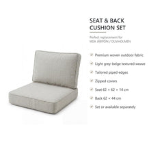 Innenkissen Rücken 62x44 – Ersatz für IKEA DUVHOLMEN Outdoor-Kissen