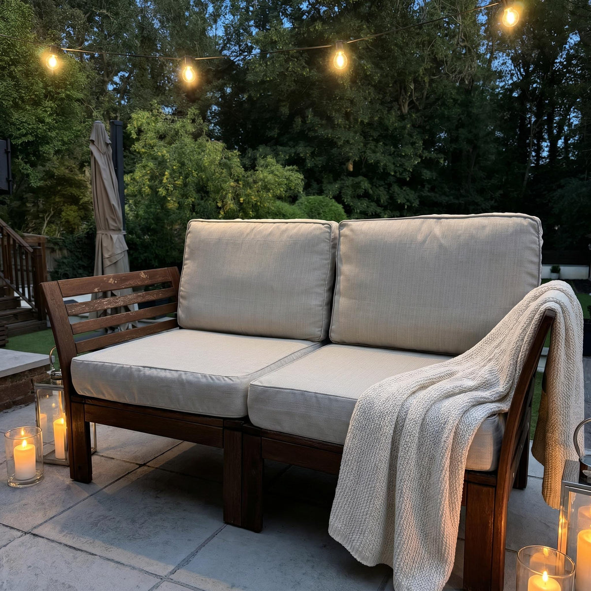 Outdoor Seat Cushion Cover 62x62 cm – Fits IKEA Frösön Duvholmen – Pebble
