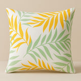 Tropiskt palmblad Kuddfodral Lemon Green - Utomhus Trädgård Patio 50×50 cm Vattenresistent Dralon Polyester Print