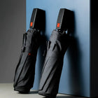Luxury Automatic Windproof Strong Umbrella Anti-UV Grey Brolly by Hidewise London - Compact Umbrella