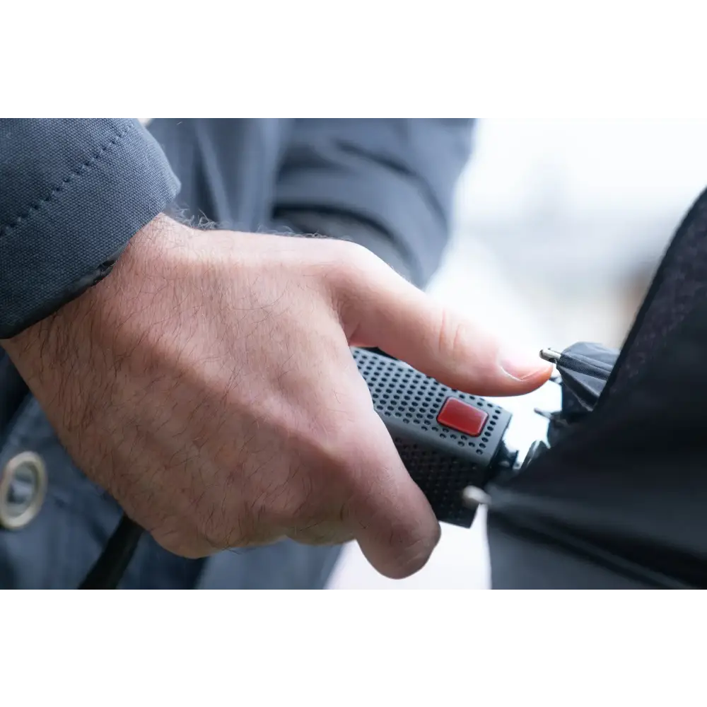 Luxury Windproof Umbrella - Automatic Strong Anti-UV Black Brolly by Hidewise London - Compact Umbrella