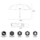 Luxury Windproof Umbrella - Automatic Strong Anti-UV Black Brolly by Hidewise London - Compact Umbrella