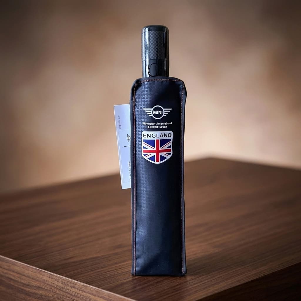 MINI Cooper Umbrella Official Accessories Compact Windproof Brolly (Black)