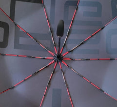 Porsche umbrella fibreglass rib detail — windproof, storm-tested frame