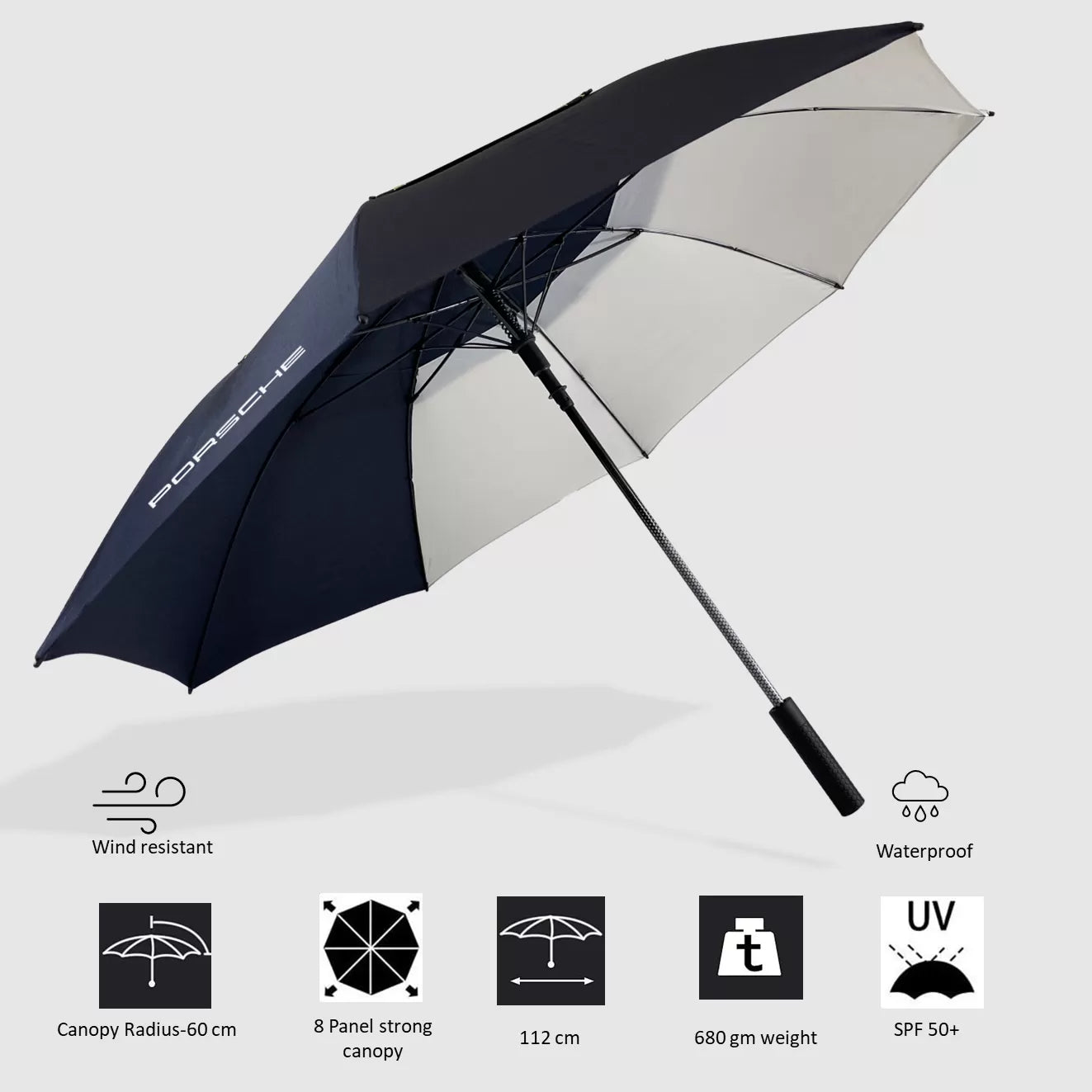 Premium Quality Porsche Car Accessories Umbrella Ultra Strong Anti-UV Automatic Brolly