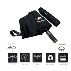 BMW car accessories — auto open-close folding travel umbrella in Black