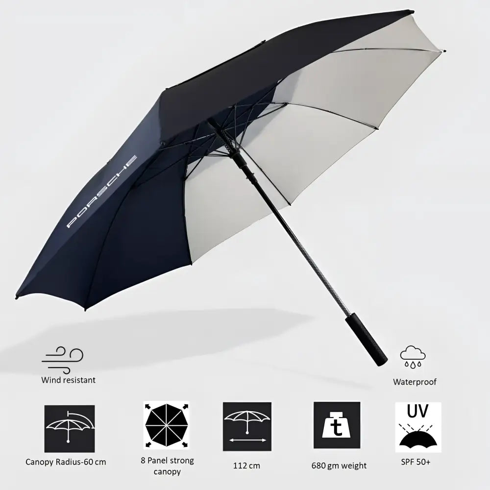 Premium Quality Porsche Car Accessories Umbrella Ultra Strong Anti-UV Automatic Brolly - Car Brand Umbrellas