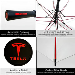 Tesla Performance umbrella — corporate, dealership and collector gift, White