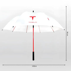 Tesla car accessories — auto-open windproof golf umbrella in White