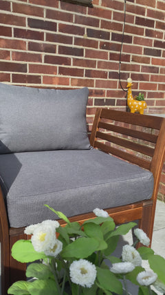 Poduszka ogrodowa na oparcie z wypełnieniem – na rattanową sofę ogrodową, 62×44 cm, pasuje do IKEA Frösön, Duvholmen, Sollerön – szara