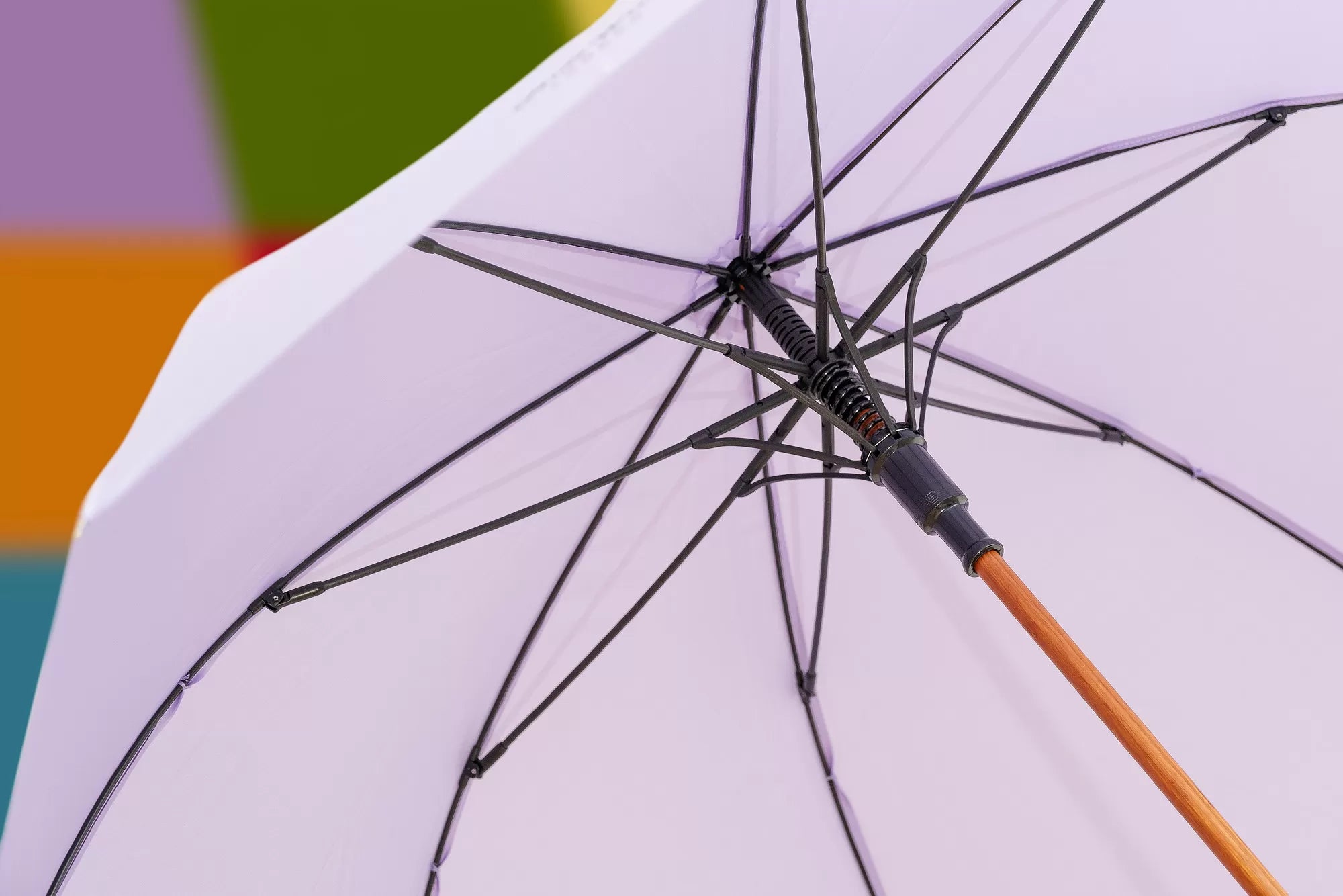 hidewise-london-umbrella-wooden-J-handle-strong-premium-quality-brolly-lilac-gust-proof-automatic-straight-golf-size-professional